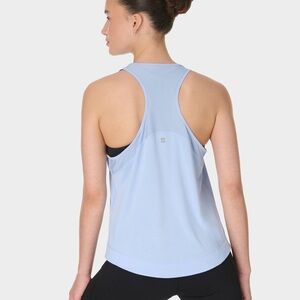 Sweaty Betty light Heather Blue Perforated Racerback athletic Top medium